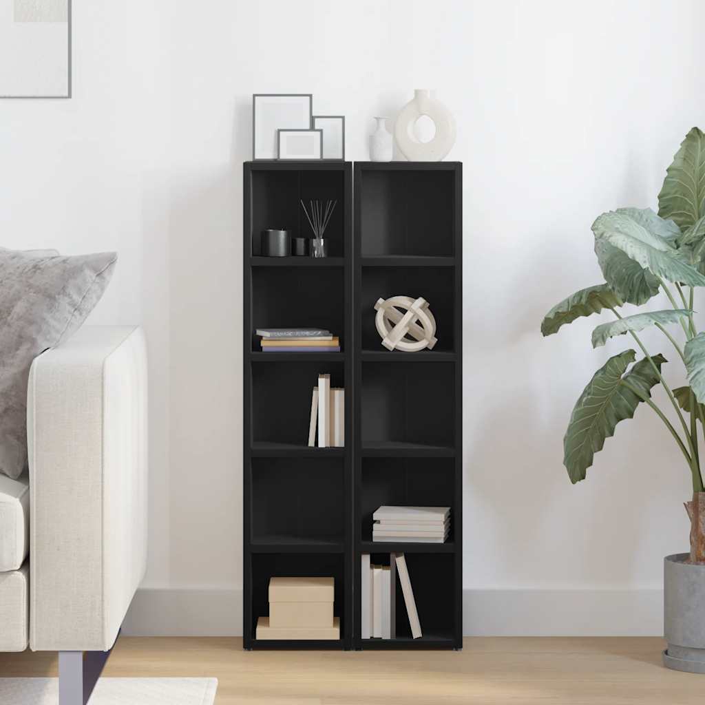 CD Cabinets 2 pcs Black 8.3x6.3x36.8" Engineered Wood