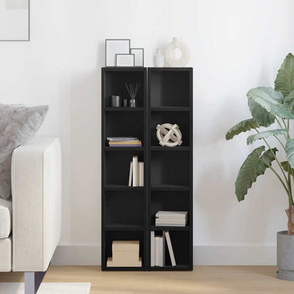 CD Cabinets 2 pcs Black 8.3x6.3x36.8" Engineered Wood