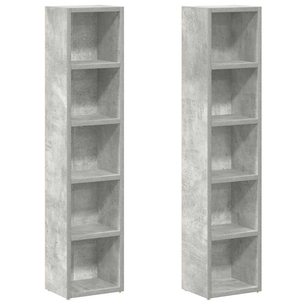 CD Cabinets 2 pcs Concrete Grey 8.3x6.3x36.8" Engineered Wood