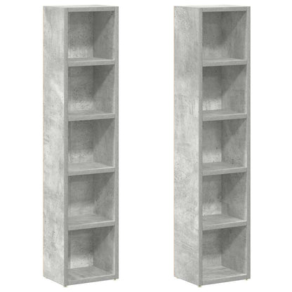 CD Cabinets 2 pcs Concrete Grey 8.3x6.3x36.8" Engineered Wood