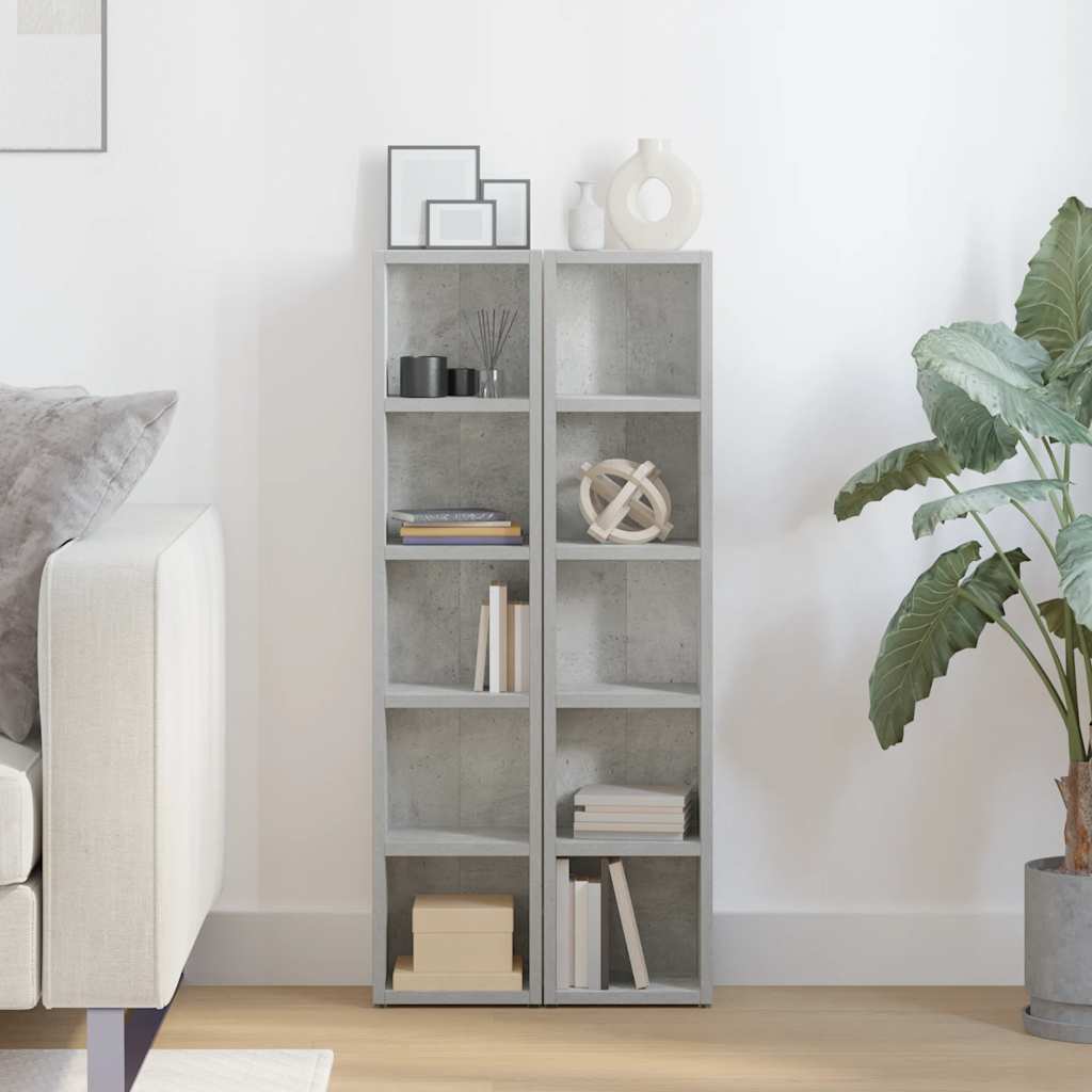 CD Cabinets 2 pcs Concrete Grey 8.3x6.3x36.8" Engineered Wood
