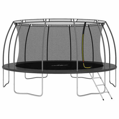 Trampoline Set Black and Grey Galvanized Steel, PVC, PP, PE Large
