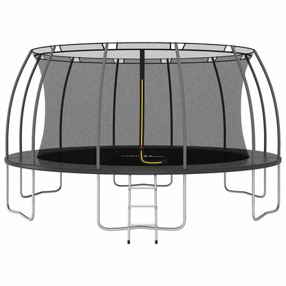Trampoline Set Black and Grey Galvanized Steel, PVC, PP, PE Large