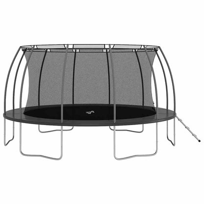 Trampoline Set Black and Grey Galvanized Steel, PVC, PP, PE Large