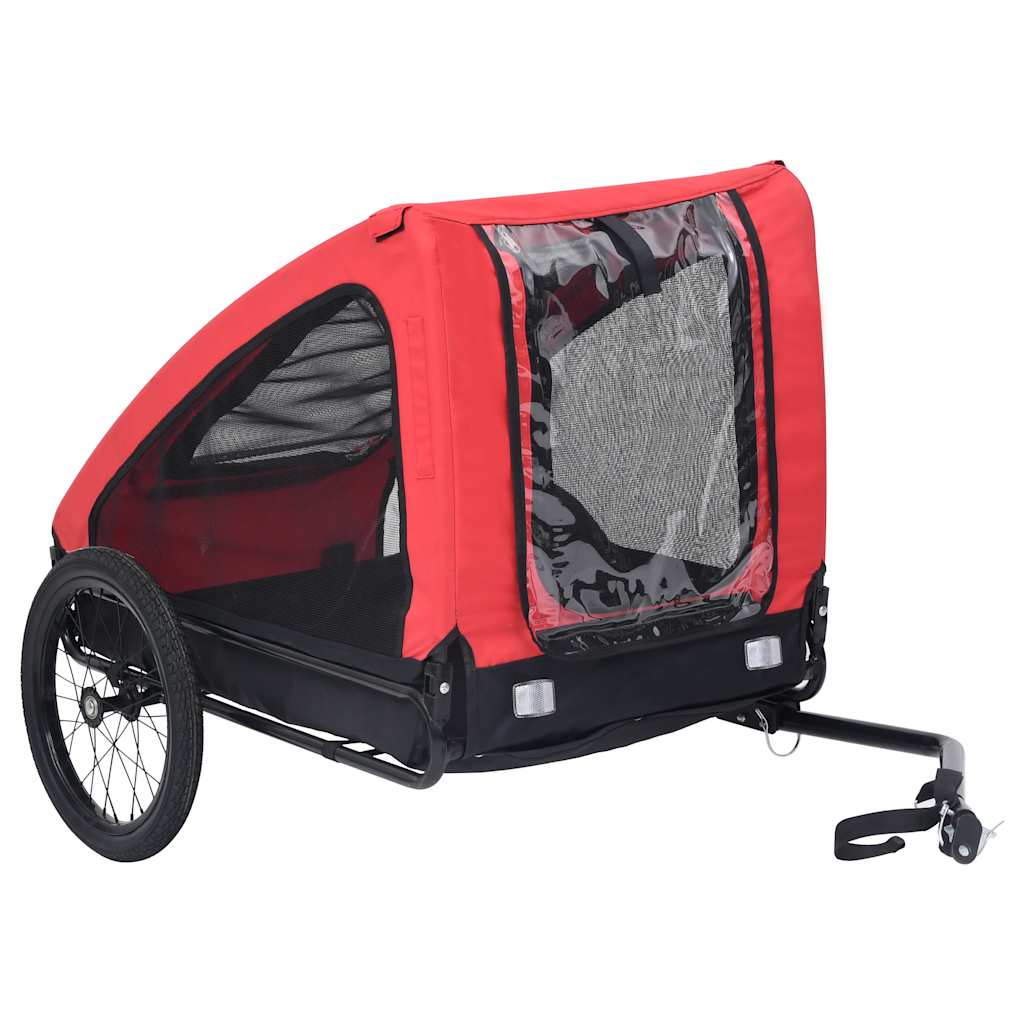 Pet Bike Trailer Red Oxford Fabric Medium Foldable