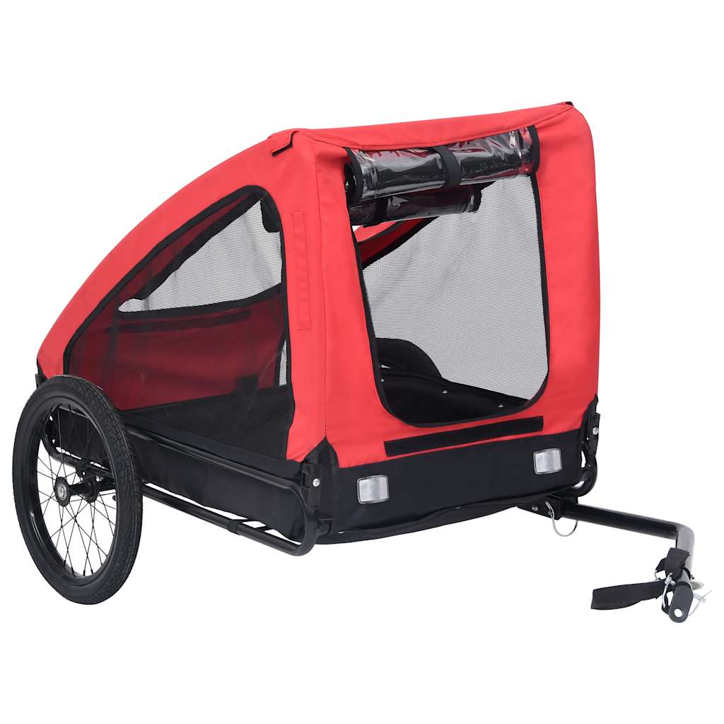 Pet Bike Trailer Red Oxford Fabric Medium Foldable