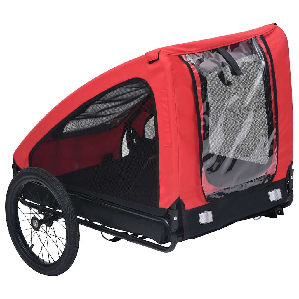 Pet Bike Trailer Red Oxford Fabric Medium Foldable