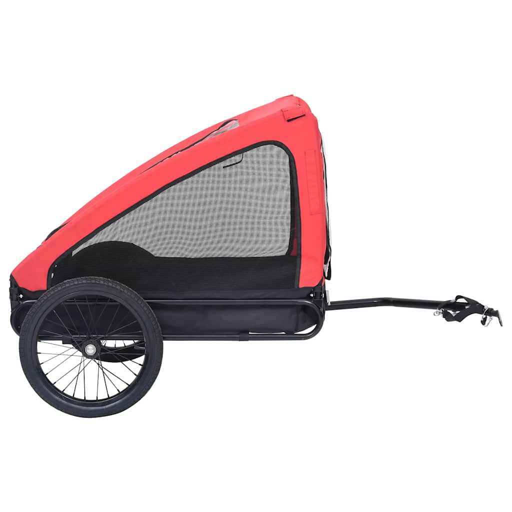 Pet Bike Trailer Red Oxford Fabric Medium Foldable