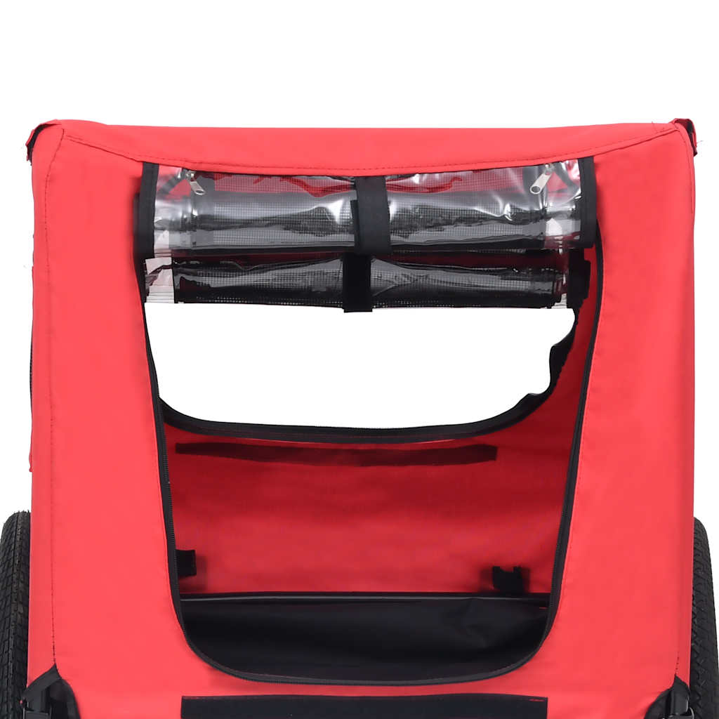 Pet Bike Trailer Red Oxford Fabric Medium Foldable