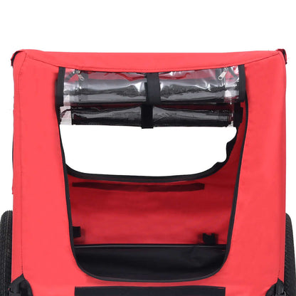 Pet Bike Trailer Red Oxford Fabric Medium Foldable