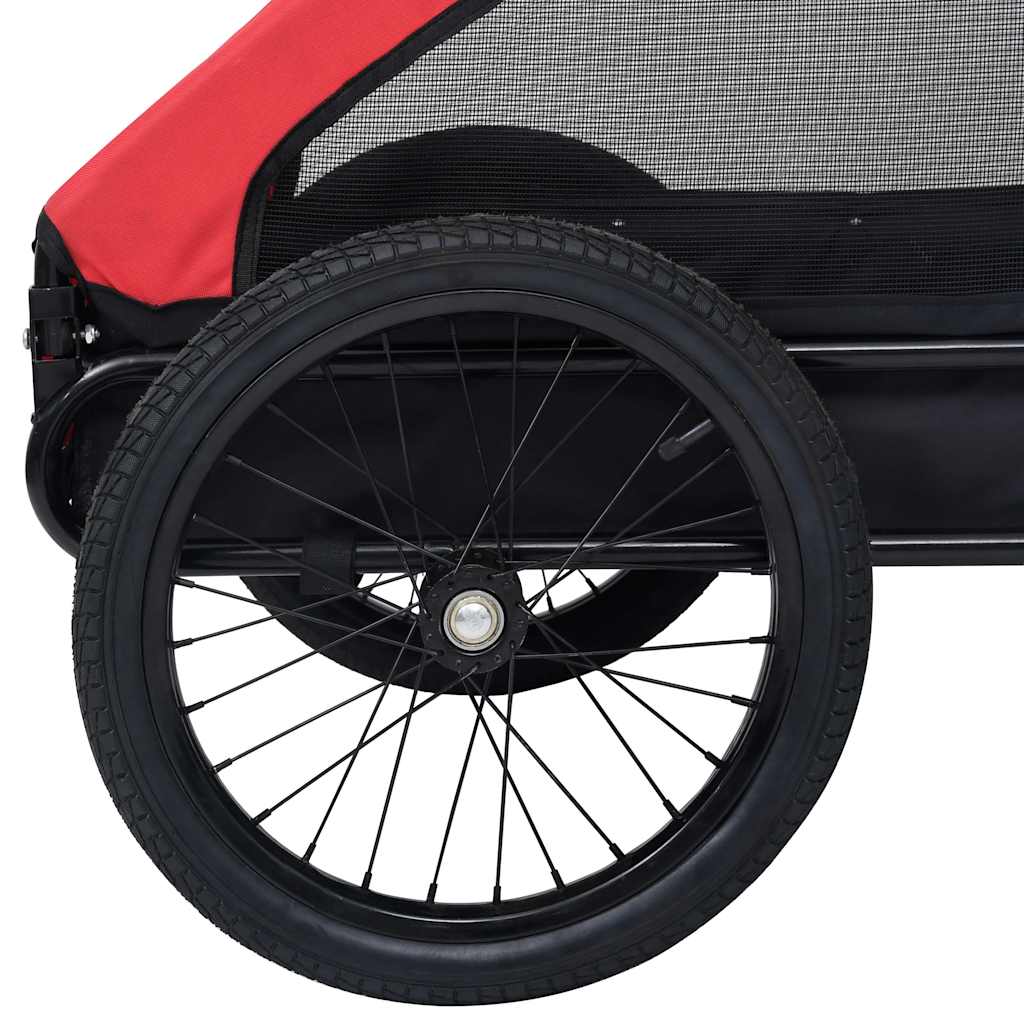 Pet Bike Trailer Red Oxford Fabric Medium Foldable