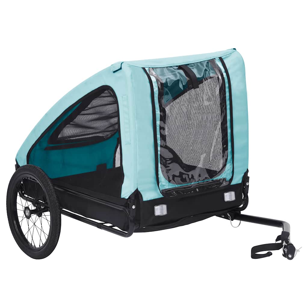 Pet Bike Trailer Blue and Black Oxford fabric (100% polyester), Steel