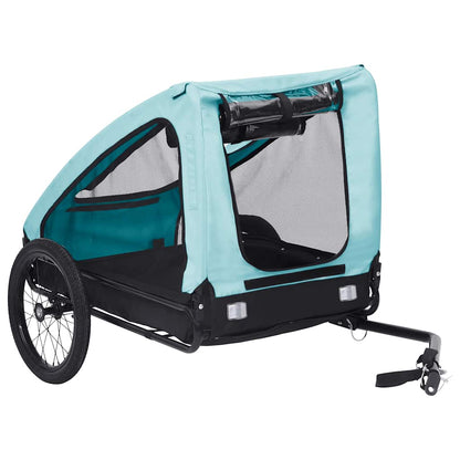Pet Bike Trailer Blue and Black Oxford fabric (100% polyester), Steel