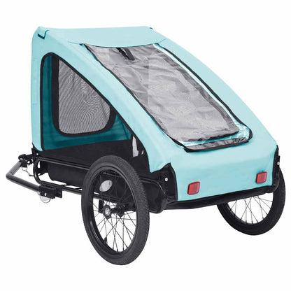 Pet Bike Trailer Blue and Black Oxford fabric (100% polyester), Steel