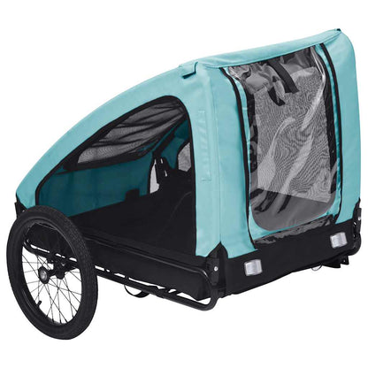 Pet Bike Trailer Blue and Black Oxford fabric (100% polyester), Steel