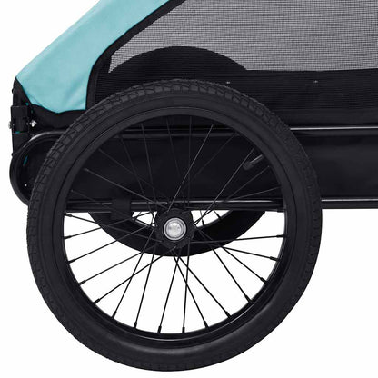 Pet Bike Trailer Blue and Black Oxford fabric (100% polyester), Steel