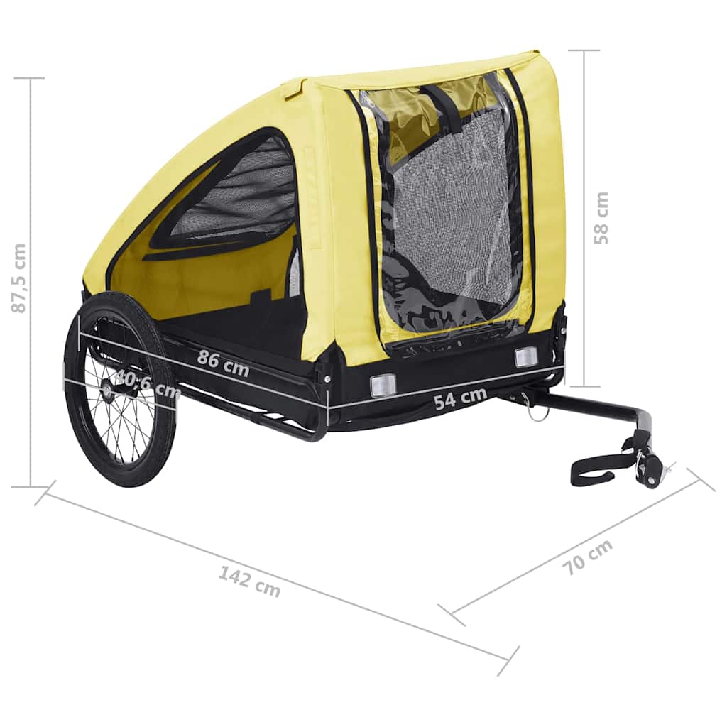 Pet Bike Trailer Yellow and black