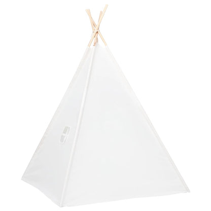 Kids Tent White Peach Skin (100% polyester), Solid Pine Wood Large
