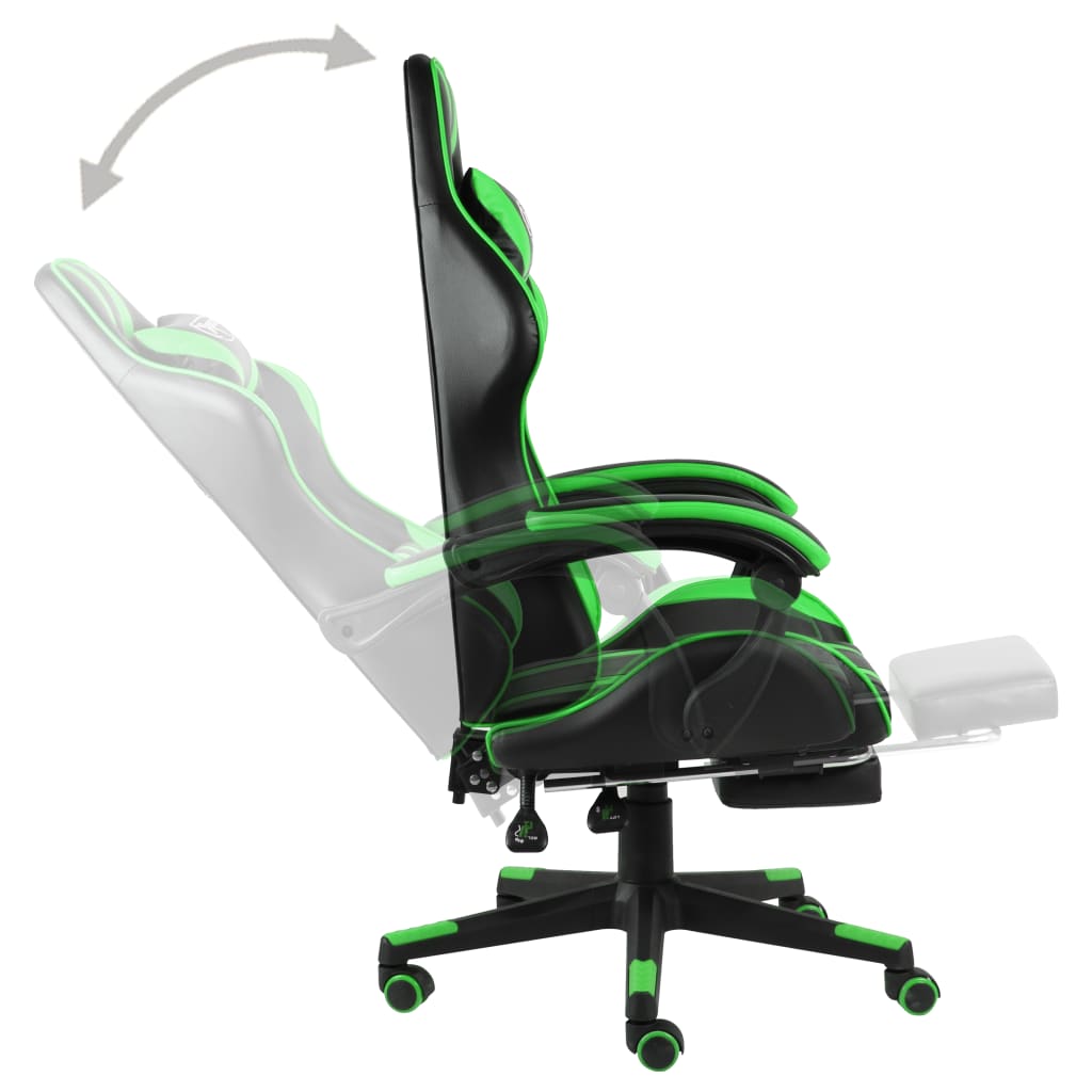 Chair Black and Green Faux leather (100% PVC), plywood, steel