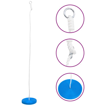 Plate Swing Blue PE Large Height-Adjustable Plate Swing Round