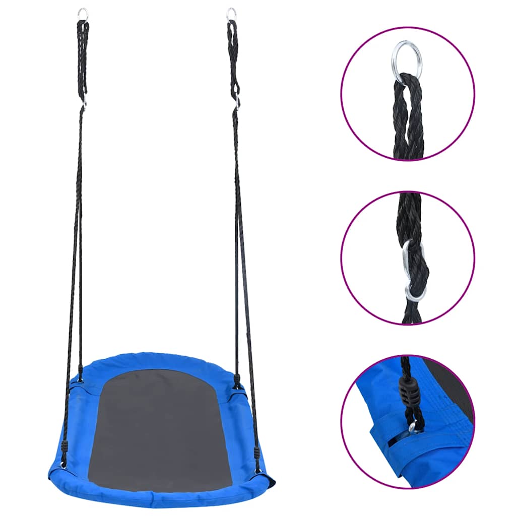Nest Swing Blue and Black Steel Frame 64.9x27.6 in