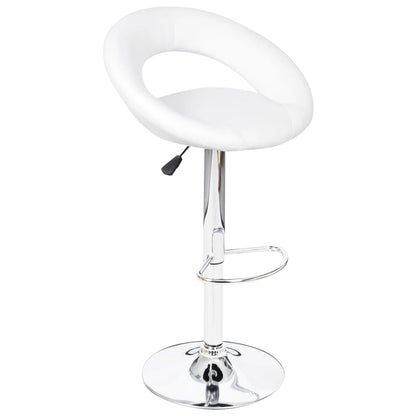 Stool Set of 2 White Faux leather, iron