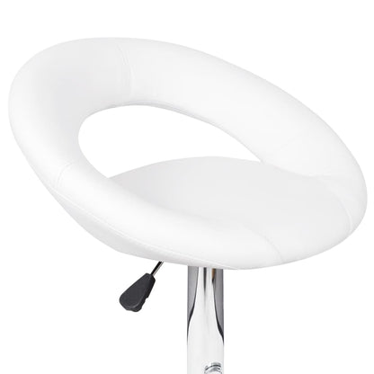 Stool Set of 2 White Faux leather, iron