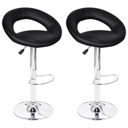 Bar Stools 2 pcs Black Faux Leather