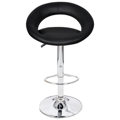 Bar Stools 2 pcs Black Faux Leather
