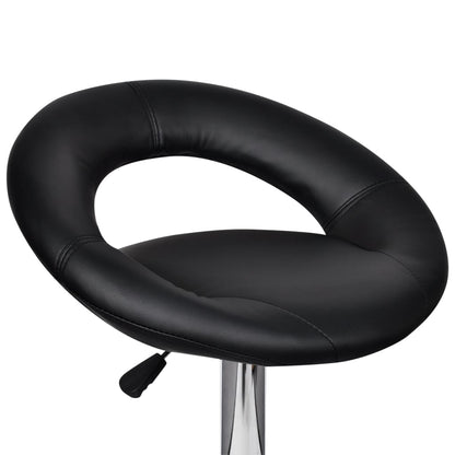Bar Stools 2 pcs Black Faux Leather
