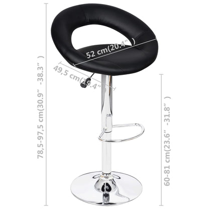 Bar Stools 2 pcs Black Faux Leather