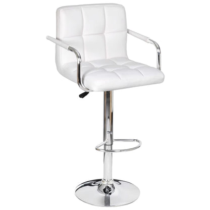 Bar Stools 2 pcs White Faux Leather