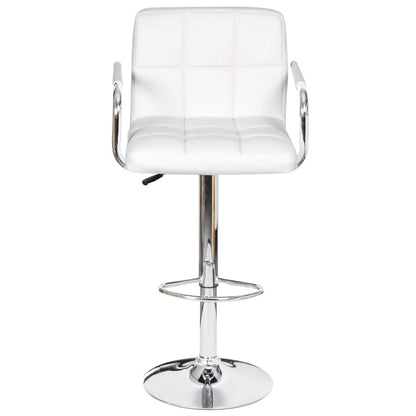Bar Stools 2 pcs White Faux Leather