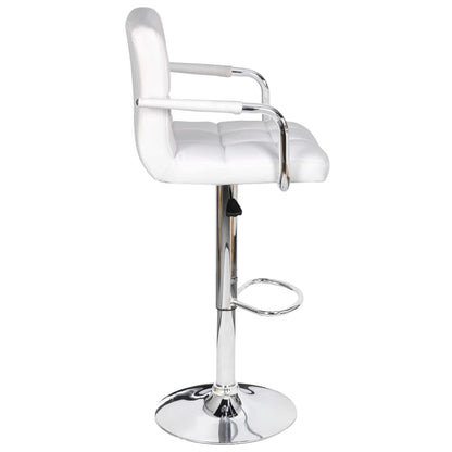 Bar Stools 2 pcs White Faux Leather