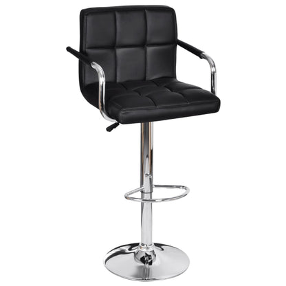 Bar Stools 2 pcs Black Faux Leather