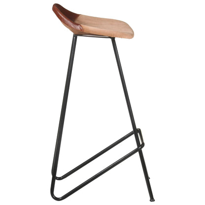 Bar Stool Set of 2 Brown