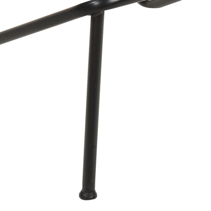 Bar Stool Set of 4 Brown Real goat leather, powder-coated iron