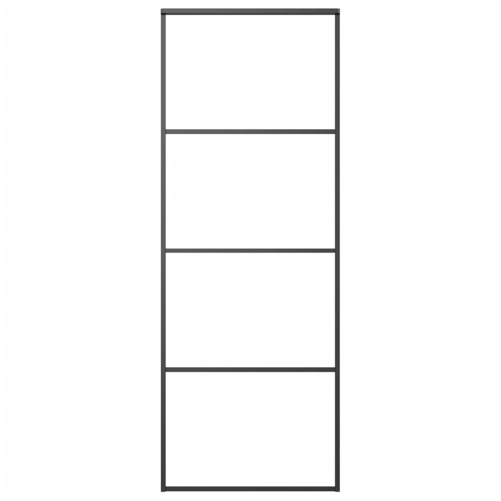 Sliding Door Aluminum and ESG Glass 29.9"x80.7" Black