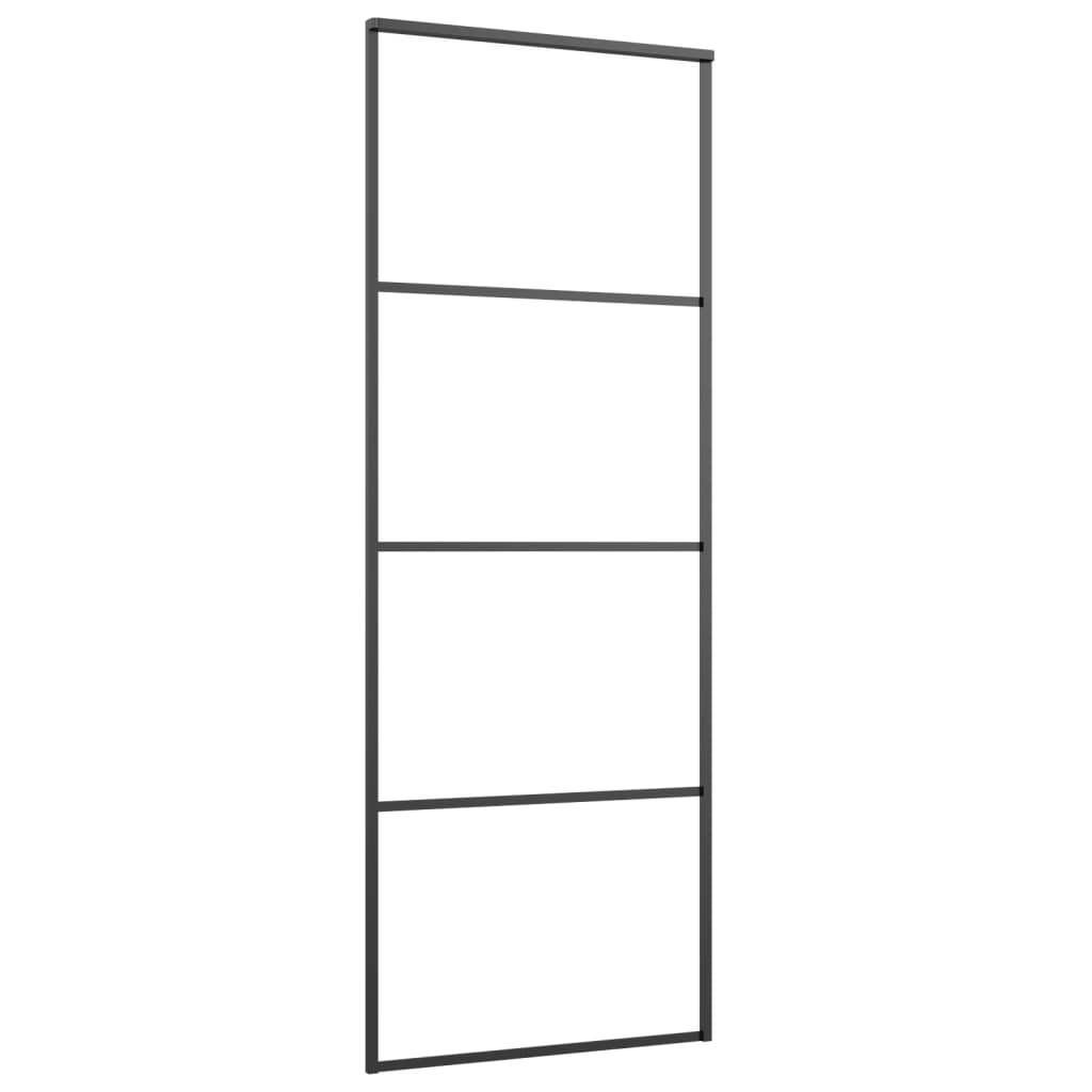 Sliding Door Aluminum and ESG Glass 29.9"x80.7" Black