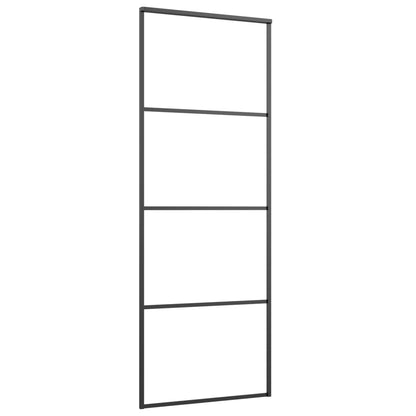 Sliding Door Aluminum and ESG Glass 29.9"x80.7" Black