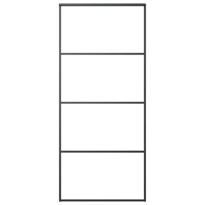 Sliding Door Aluminum and ESG Glass 35.4"x80.7" Black