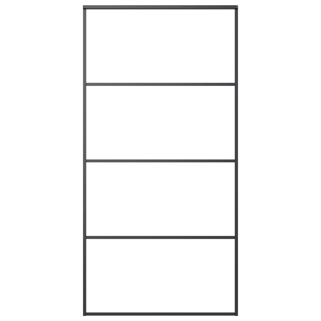 Sliding Door Aluminum and ESG Glass 40.4"x80.7" Black