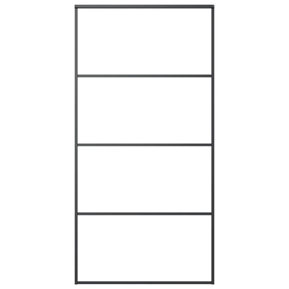 Sliding Door Aluminum and ESG Glass 40.4"x80.7" Black