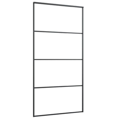 Sliding Door Aluminum and ESG Glass 40.4"x80.7" Black