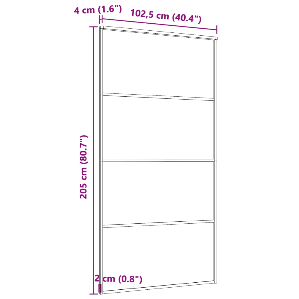 Sliding Door Aluminum and ESG Glass 40.4"x80.7" Black