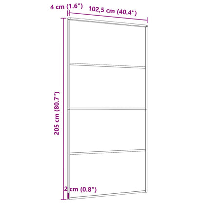 Sliding Door Aluminum and ESG Glass 40.4"x80.7" Black