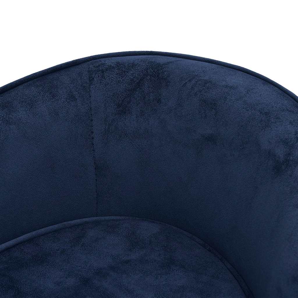 Dog Sofa Blue Faux leather, plush, solid fir wood
