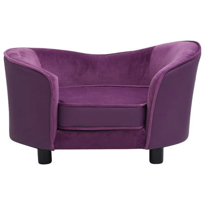 Dog Sofa Burgundy Faux leather, plush, solid fir wood