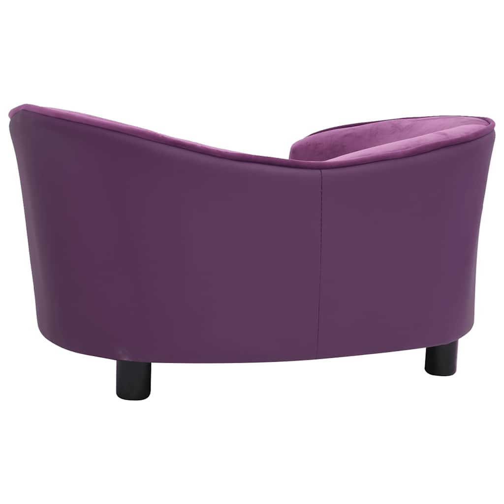 Dog Sofa Burgundy Faux leather, plush, solid fir wood