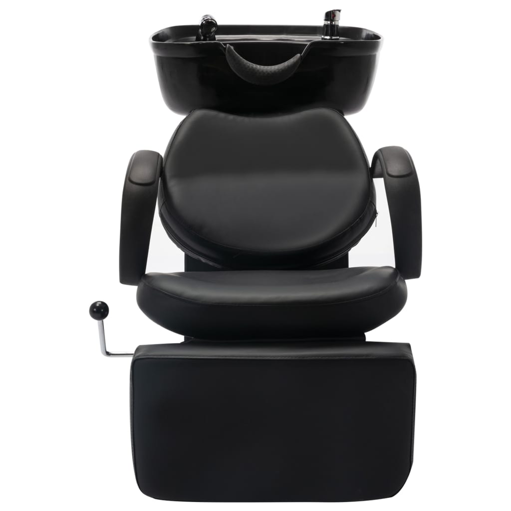 Shampoo Chair Black Faux leather, Plywood, Pine wood Standard